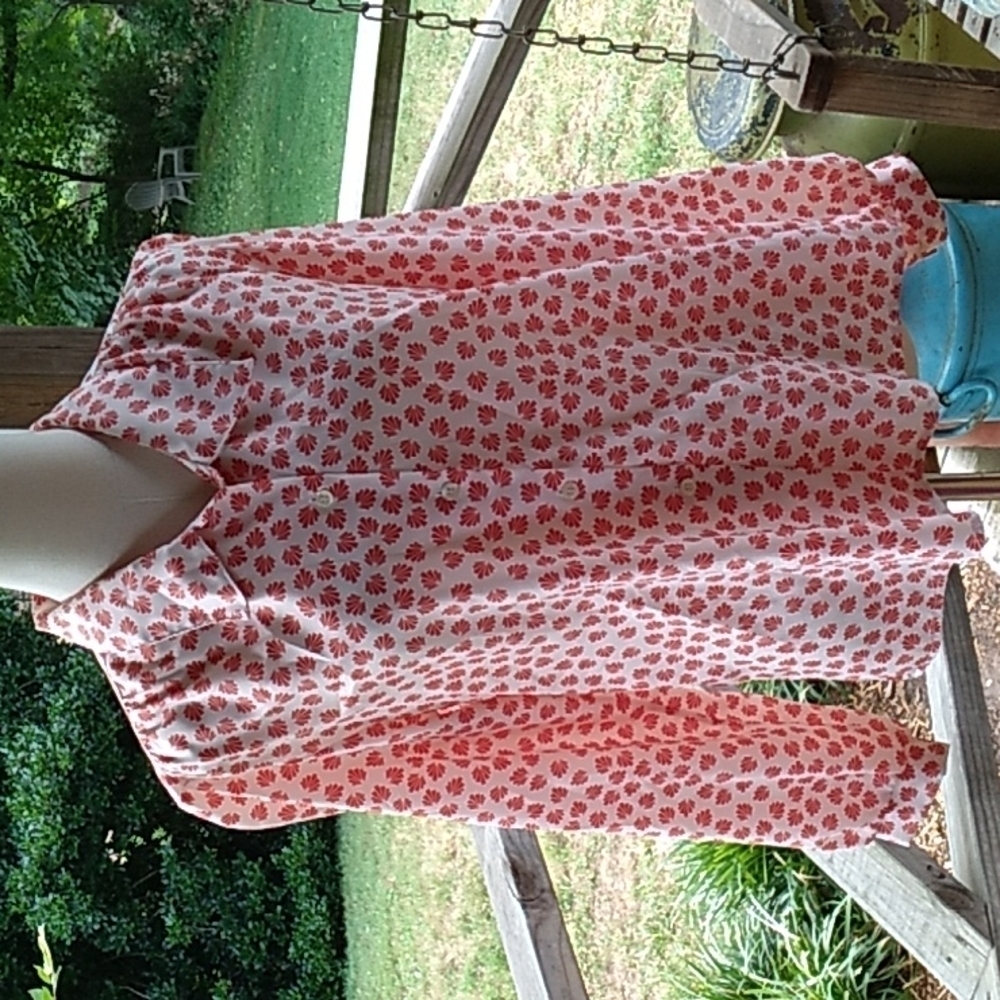 Vintage 1970s Polyester Ladies Blouse Made In Usa